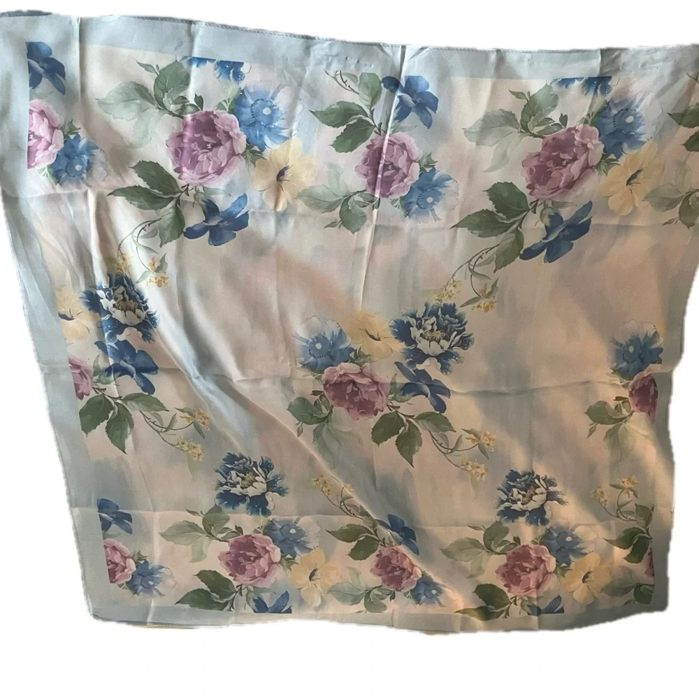 Amalfi Coast Silk Blend Floral Square Scarf NWOT